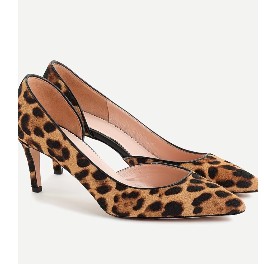 J. Crew Collection Valentina d’Orsay Pumps - Leopard Calf Hair, Size 6.5